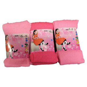 3 Pack x Girl Winter Tights  Cold Weather Stockings , Size 6-8, Pink NWT